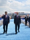 Chinese leader Xi Jinping is welcomed by Kazakh President Qasym-Zhomart Toqaev in Astana in June.
