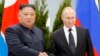 Президент России Владимир Путин (справа) и лидер Северной Кореи Ким Чен Ын во время встречи во Владивостоке, Россия, 25 апреля 2019 года