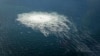 A gas leak in the Nord Stream 2 pipeline is seen from the Danish F-16 interceptor on Bornholm, Denmark, in September 2022.
