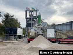 A rubble processing plant in Ukraine